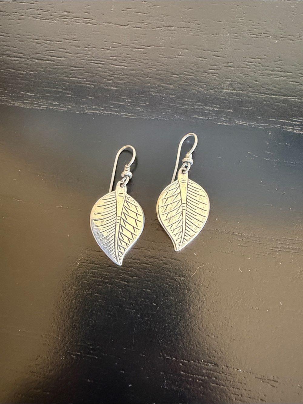 Laurel Burch Silver Leaf Dangle Earrings